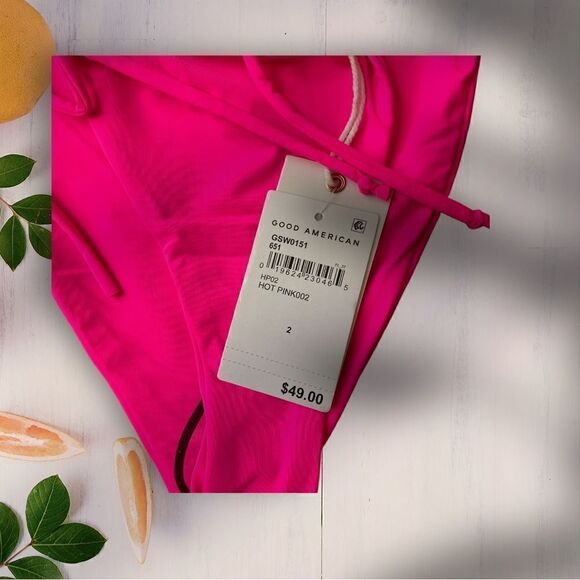 Good American Barbie Hot Pink Tiny Ties Bikini Bottom NWT - Picture 5 of 6